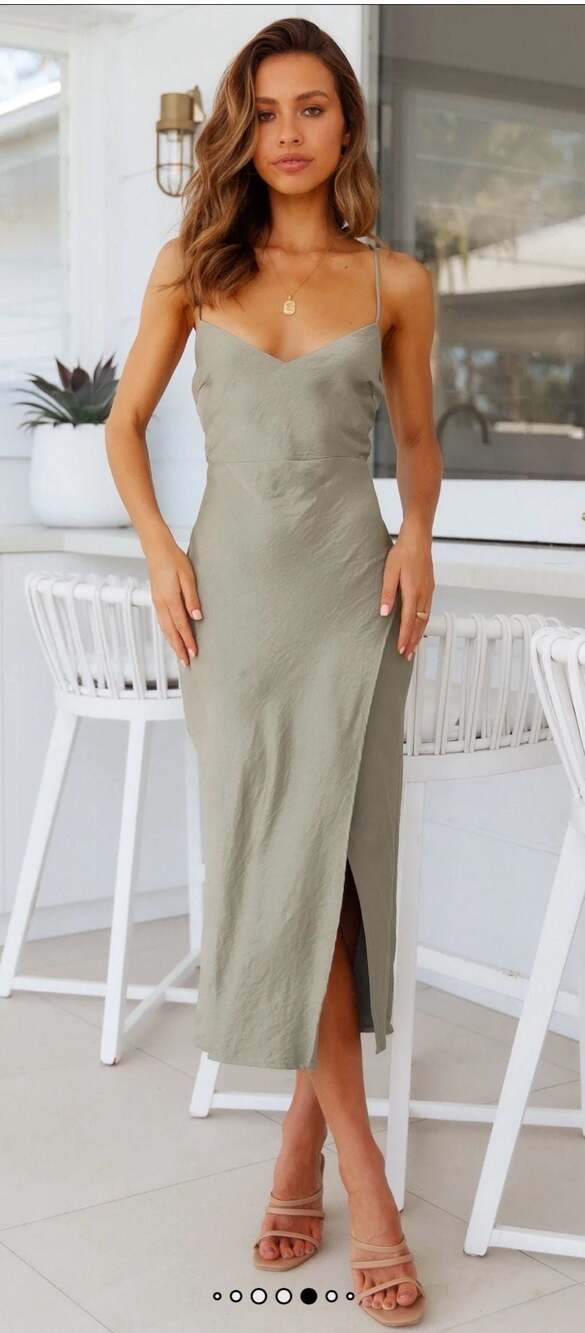 Hello Molly Only For You Midi Dress Sage Green Size US 4